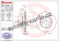 Brzdový kotouč BREMBO 09.5736.14 - TOYOTA