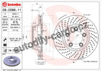 Brzdový kotouč BREMBO 09.C086.11 - PORSCHE
