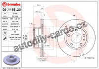 Brzdový kotouč BREMBO 09.4486.20 - BMW