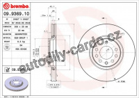 Brzdový kotouč BREMBO 09.9369.10 - OPEL, SAAB