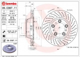 Brzdový kotouč BREMBO 09.C087.11 - PORSCHE