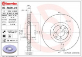 Brzdový kotouč BREMBO 09.A829.20 - CITROËN, DS, PEUGEOT