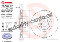 Brzdový kotouč BREMBO 09.A829.21 - CITROËN, DS, PEUGEOT