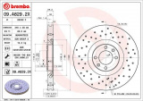 Brzdový kotouč BREMBO 09.A829.2X - CITROËN, DS, PEUGEOT