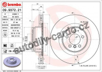 Brzdový kotouč BREMBO 09.9372.21 - LAND ROVER