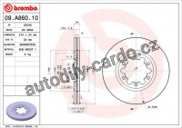 Brzdový kotouč BREMBO 09.A860.10 - FORD, MAZDA