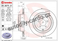 Brzdový kotouč BREMBO 09.9373.21 - LAND ROVER