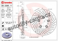 Brzdový kotouč BREMBO 09.C093.11 - PORSCHE