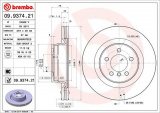 Brzdový kotouč BREMBO 09.9374.21 - LAND ROVER