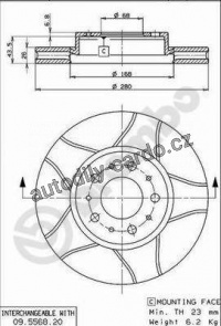 Brzdový kotouč BREMBO MAX 09.5568.76 - VOLVO
