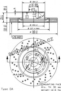 Brzdový kotouč BREMBO 09.9382.10 - MERCEDES-BENZ