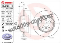 Brzdový kotouč BREMBO 09.9425.10 - BMW