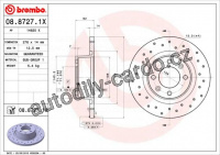 Brzdový kotouč BREMBO 08.8727.1X