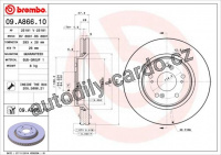 Brzdový kotouč BREMBO 09.A866.10 - HONDA