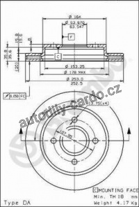 Brzdový kotouč BREMBO MAX 09.5708.75 - FORD
