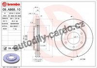 Brzdový kotouč BREMBO 09.A868.10 - FIAT, MITSUBISHI