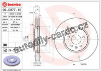 Brzdový kotouč BREMBO 09.C377.11 - OPEL, VAUXHALL
