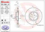 Brzdový kotouč BREMBO 09.C391.21 - ABARTH, FIAT, MAZDA