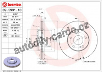 Brzdový kotouč BREMBO 09.5931.10 - NISSAN
