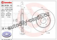 Brzdový kotouč BREMBO 09.N124.11 - CHRYSLER, FIAT