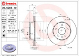 Brzdový kotouč BREMBO 09.6983.10 - MERCEDES-BENZ