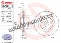Brzdový kotouč BREMBO 09.A287.10 - SUBARU
