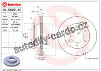 Brzdový kotouč BREMBO 09.B622.10 - FORD, MAZDA