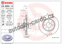 Brzdový kotouč BREMBO 09.8894.14 - LADA