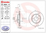 Brzdový kotouč BREMBO 09.8894.14 - LADA