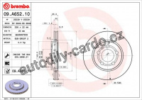 Brzdový kotouč BREMBO 09.A652.10 - AUDI, SEAT, ŠKODA, VW