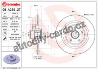 Brzdový kotouč BREMBO 08.A239.27 - RENAULT