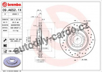 Brzdový kotouč BREMBO 09.A652.1X - AUDI, SEAT, ŠKODA, VW