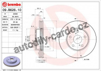 Brzdový kotouč BREMBO 09.B626.10 - TOYOTA