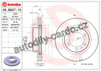 Brzdový kotouč BREMBO 09.B627.10 - TOYOTA