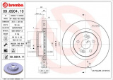 Brzdový kotouč BREMBO 09.8904.10 - RENAULT