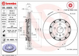 Brzdový kotouč BREMBO 09.A665.13 - CADILLAC, CHEVROLET