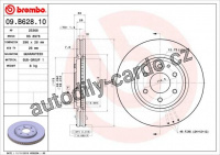 Brzdový kotouč BREMBO 09.B628.10 - NISSAN