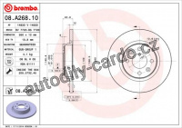 Brzdový kotouč BREMBO 08.A268.10 - DACIA, RENAULT