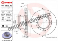 Brzdový kotouč BREMBO 09.8925.10 - MERCEDES-BENZ