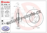 Brzdový kotouč BREMBO 09.A706.11 - KIA