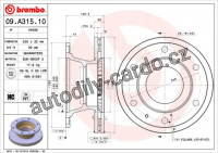 Brzdový kotouč BREMBO 09.A315.10 - IVECO