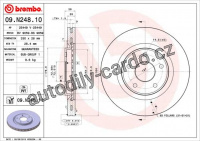 Brzdový kotouč BREMBO 09.N248.11 - CHRYSLER, FIAT, LANCIA