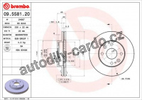 Brzdový kotouč BREMBO 09.5581.20 - KIA