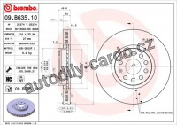 Brzdový kotouč BREMBO 09.B635.10 - SEAT, SKODA, VW