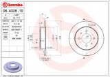 Brzdový kotouč BREMBO 08.A328.10 - MITSUBISHI