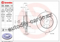 Brzdový kotouč BREMBO 09.5584.14 - MAZDA
