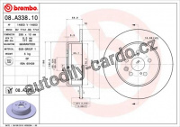 Brzdový kotouč BREMBO 08.A338.10 - TOYOTA