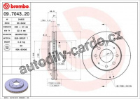 Brzdový kotouč BREMBO 09.7043.20 - MITSUBISHI