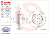 Brzdový kotouč BREMBO 09.7043.20 - MITSUBISHI