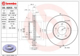 Brzdový kotouč BREMBO 09.8955.10 - JAGUAR